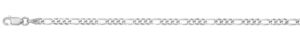 Sterling Silver 3.2mm rhodium plated figaro link chain 24"