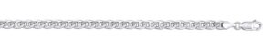 Sterling Silver rhodium plated 4.6mm marine link ankle bracelet with claw catch closure 11"
