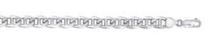 Sterling Silver rhodium plated 6.8mm marine link solid bracelet with claw catch closure 9"
