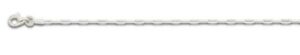 Sterling Silver rhodium plated 1.8mm paperclip ankle bracelet 10" with claw catch