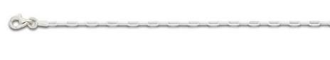 Sterling Silver rhodium plated 1.8mm paperclip ankle bracelet 10" with claw catch