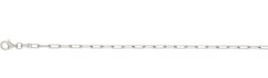 Sterling Silver rhodium plated 2.5mm paperclip chain bracelet with claw catch closure 7"