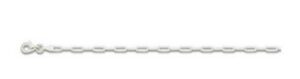 Sterling Silver rhodium plated 2.5mm paperclip ankle bracelet with claw catch closure 9"