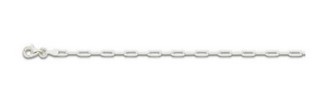 ssr .jpg Sterling Silver rhodium plated 2.5mm paperclip ankle bracelet with claw catch closure 9"