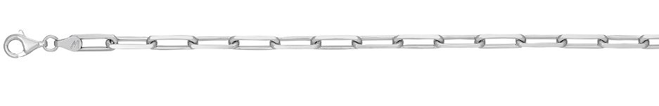 Sterling Silver rhodium plated 4.5mm paperclip chain 16" with claw catch closure