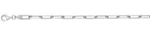 Sterling Silver rhodium plated 4.5mm paperclip 8" bracelet with claw catch closure