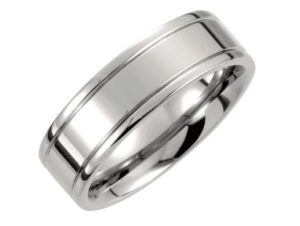 Titanium 7 mm Grooved Band Size 11.5