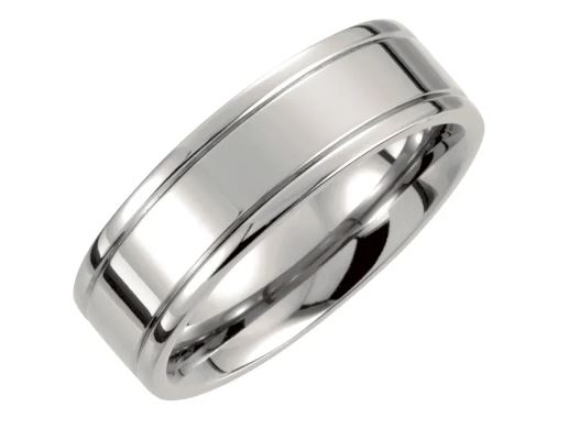 Titanium 7 mm Grooved Band Size 11.5
