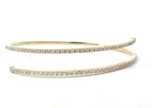 14kt yellow gold flex diamond bangle slinky bracelet D tw 1.50cts VS2/SI1 clarity, near colorless H color