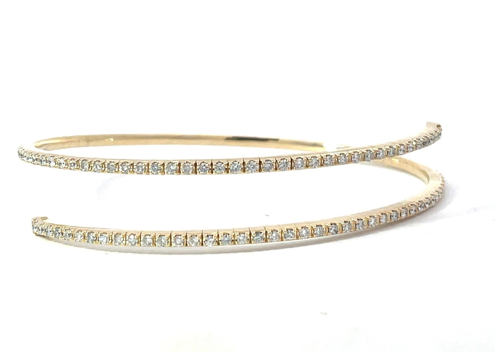 twXy ezq .jpg 14kt yellow gold flex diamond bangle slinky bracelet D tw 1.50cts VS2/SI1 clarity, near colorless H color