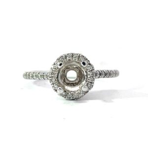 18kt w/g fancy dia halo mounting 67 small rd diamonds VS clarity, G color tw 0.33 cts