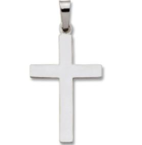14kt white gold shiny cross charm
