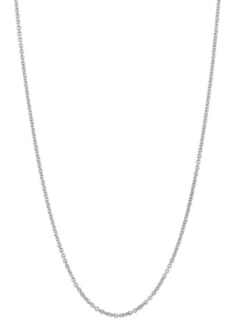 wbox 14Kt White Gold Box Chain 0.80mm 16" With Baby Claw Catch Closure
