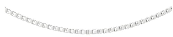 wbox 14Kt White Gold 1.1mm 16" Box Chain With Claw Catch Closure 16"