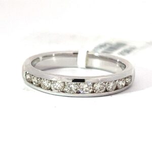 14kt white gold diamond channel set wedding band tw 1/2ct SI, H
