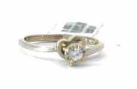 14 KT W/G LADIES DIAMOND ENGAGEMENT RING .10 PT