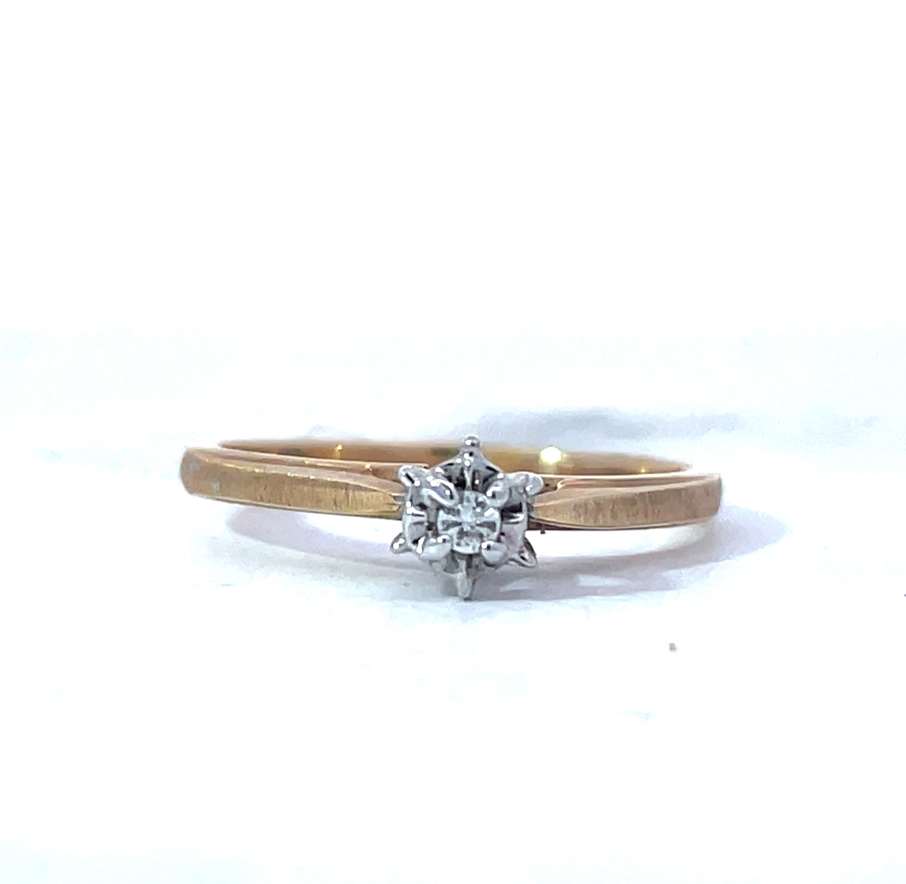 .jpg 14kt TT diamond engagement ring knife edge, brushed SI clarity H color
