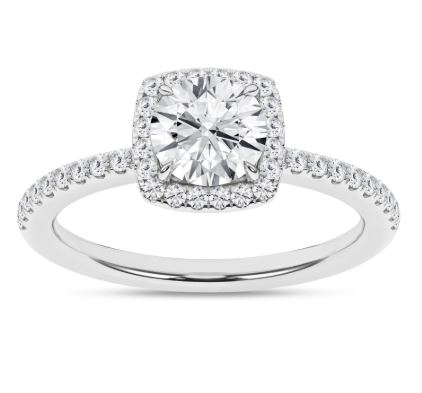 .jpg 14kt wg IGI certified Lab Grown Diamond Cushion shape halo Eng Ring C tw 1.00cts tw 1.23cts VS, E/F