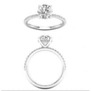 14kt White Gold Lab Grown Diamond Halo Ring - 3.07ct VS