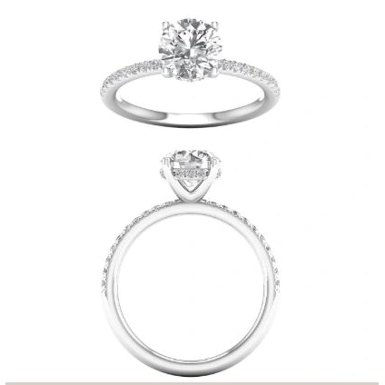 v.webp 14kt White Gold Lab Grown Diamond Halo Ring - 3.07ct VS