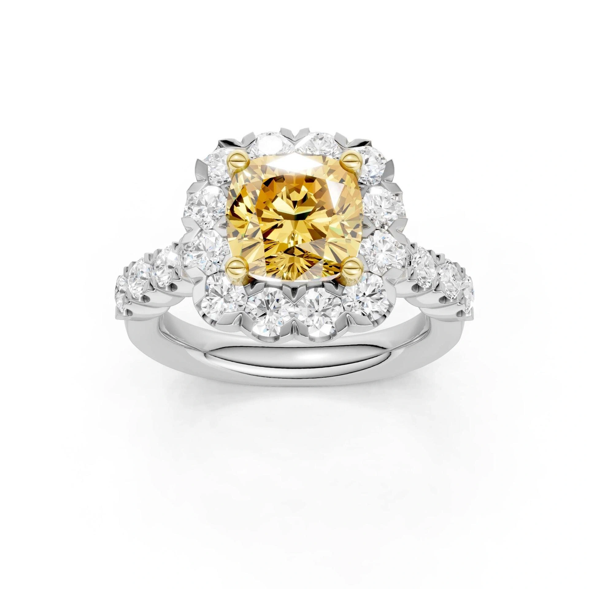 v.webp 14kt White Gold Diamond Halo Ring - 2.06ct VS