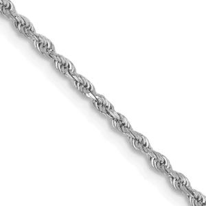 10kt White Gold 1.5mm Diamond Cut Rope Chain