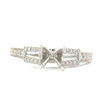 v.webp 18kt White Gold Diamond Semi-Mount 0.39ct SI G/H