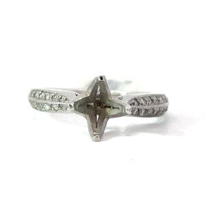 14 KT W/G ENG RING MOUNTING 36 DIAMONDS .20 SI1, G/H COLOR
