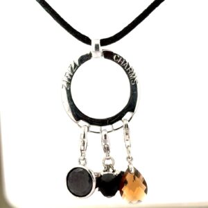 Sterling Silver ZINZI dangle three charm neckace