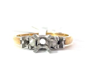 14KT TT SEMI MOUNT WITH 3 FOUR PRONG HEADS
