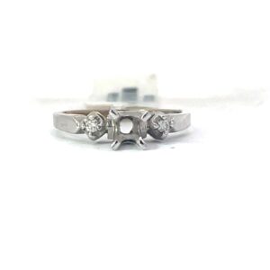 14kt white gold diamond past, present and future semi mount tw 0.05 pts