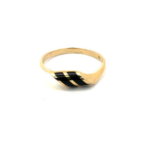 14KT YELLOW GOLD BLACK ONYX RING SIZE 7