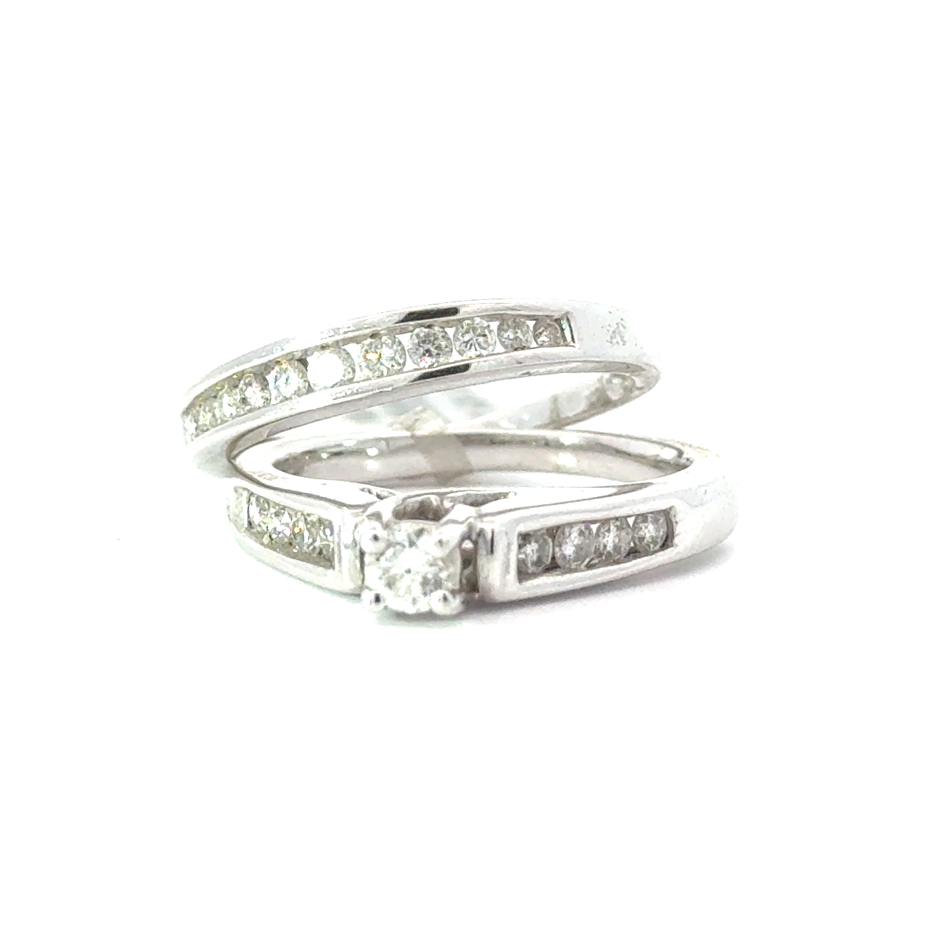 aa .jpg 14 KT WG DIA ENG & WEDDING BAND SET CHANNEL SET 0.75 PTS
