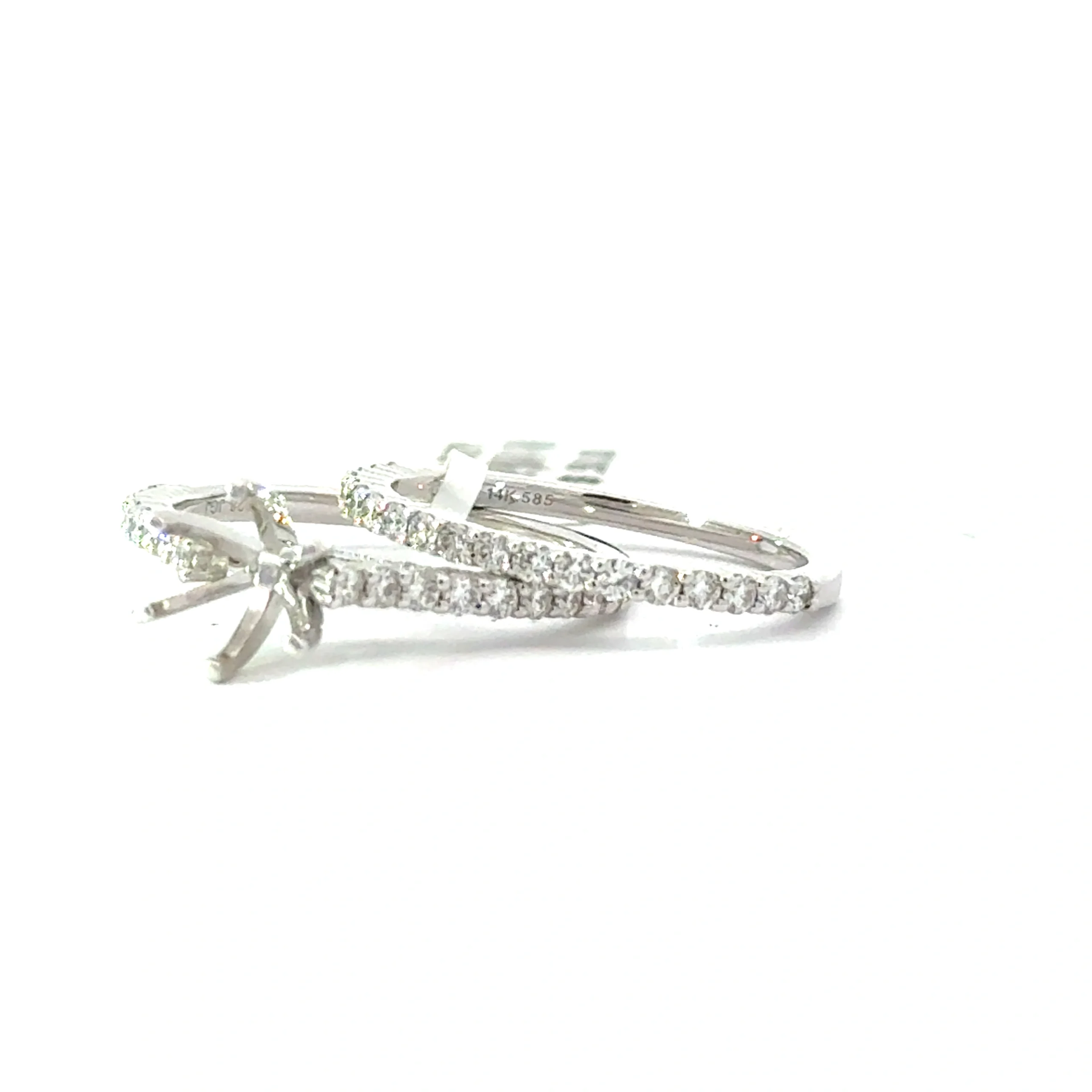14kt White Gold 0.58ct Diamond Semi-Mount