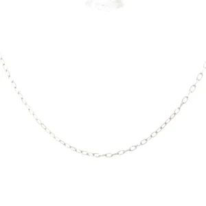 Sterling Silver Rhodium Plated Oval Link Chain - 18