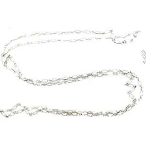 Sterling Silver Cubic Zirconia Baguette Necklace - 36