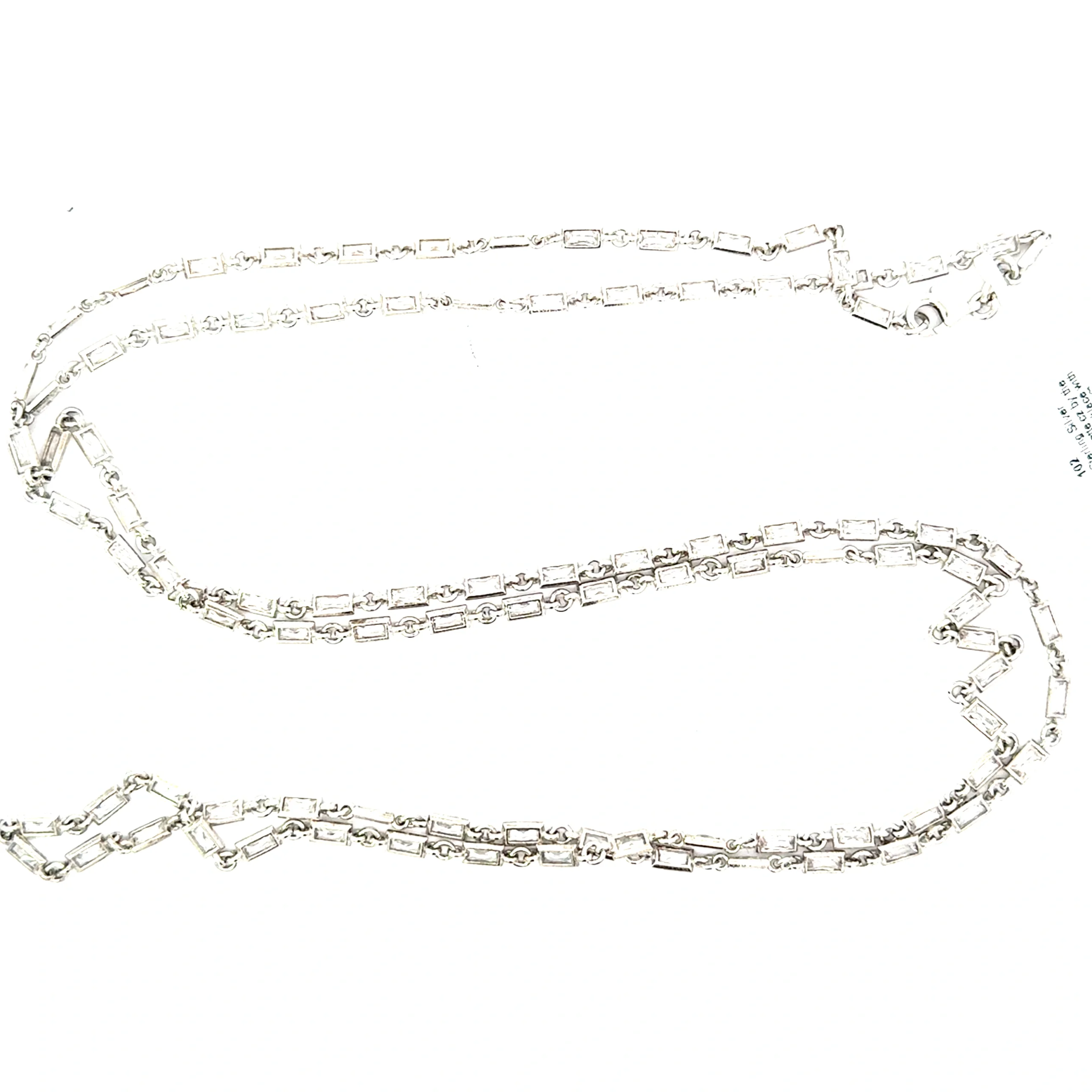 debf v scaled .webp Sterling Silver Cubic Zirconia Baguette Necklace - 36