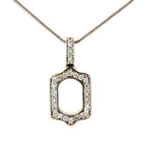 18kt WG Dia Necklace On Snake Chain, 28 Round Dia Tw 0.43 Pts SI1 Clarity, G-H Color