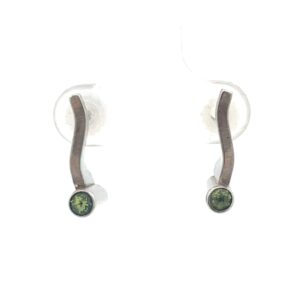 STERLING SILVER WAVE PERIDOT EARRINGS