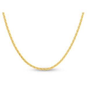 10kt yellow gold 1.00mm diamond cut spiga chain with claw catch 20"