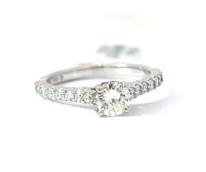 14kt white gold diamond Semi-mount C tw 0.51cts VS2, I/J tw 0.89 cts SI, G/H