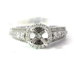 14kt white gold diamond 3 row halo band tw 0.50cts SI1, H color