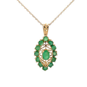 14kt yellow gold genuine emerald fashion necklace on 18" chain approximate 1.82cts