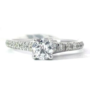 14kt white gold diamond semi mount tw 1/3ct SI, G/H color CENTER CZ