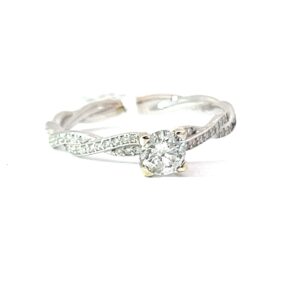 14kt white gold diamond twisted semi mount tw 1/5ct SI1/SI2, G/H C tw 0.45cts tw 0.65cts