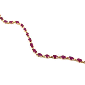 14kt yellow gold genuine ruby bracelet approx weight 6.00cts with foldover safety