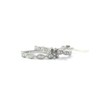14kt white gold diamond semi mount bridal set D tw 0.26cts SI, G/H