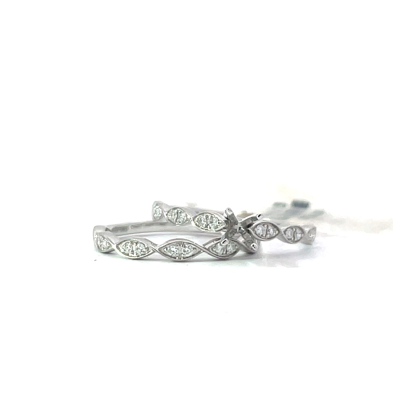 .jpg 14kt white gold diamond semi mount bridal set D tw 0.26cts SI, G/H