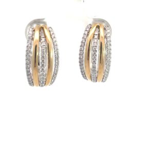 14kt yellow gold diamond huggie fashion earring tw 1/2cts SI, G