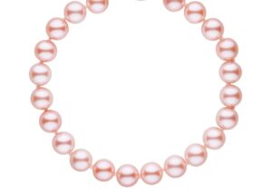 14kt yellow gold fresh water pink pearl bracelet knotted in between 7.5"